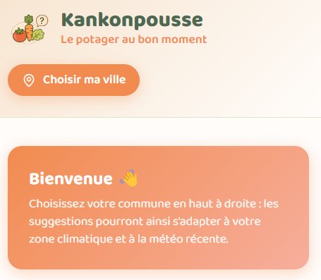 Écran de bienvenue
